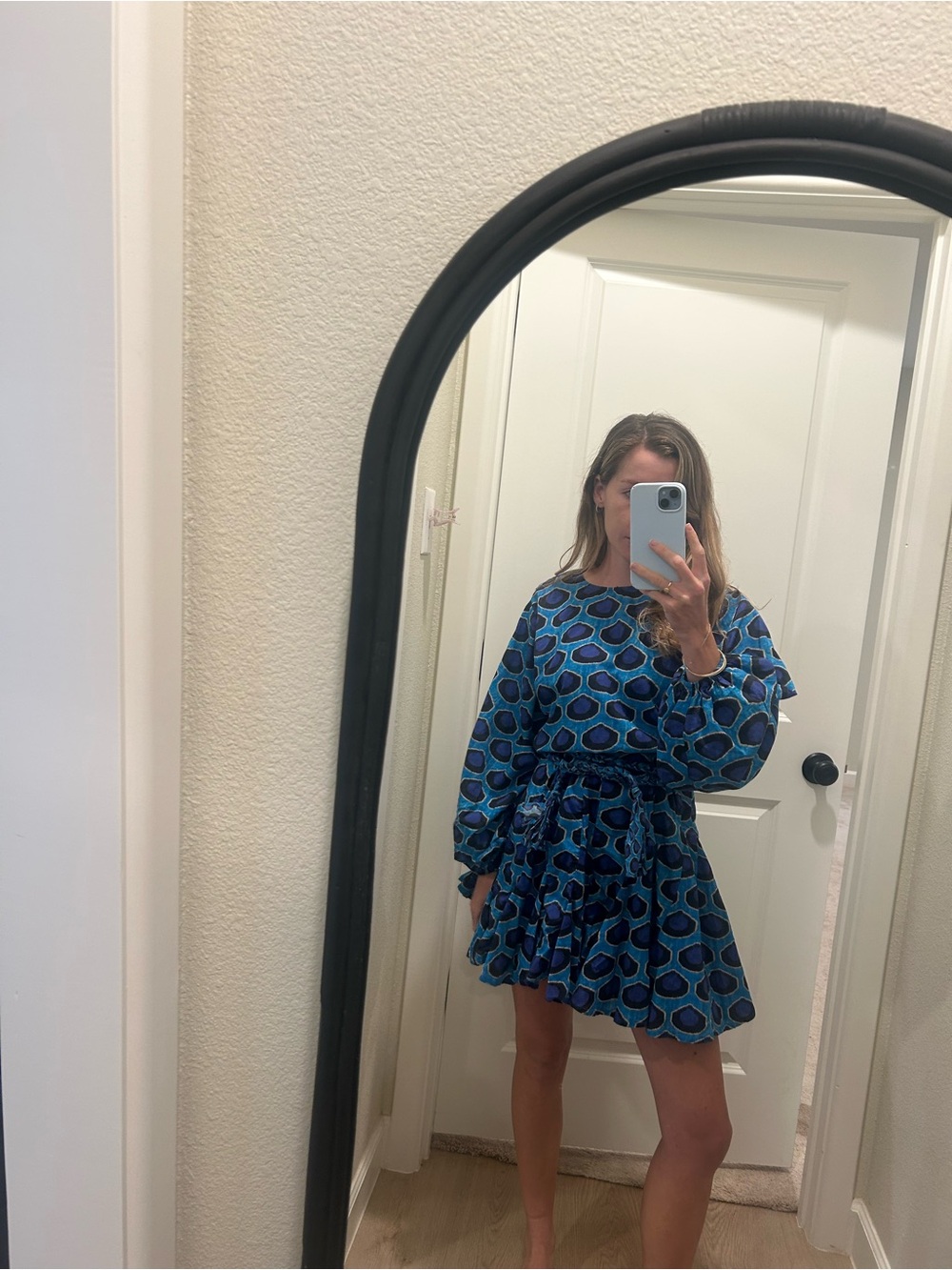 RHODE Ella Blue and Black Mini Dress